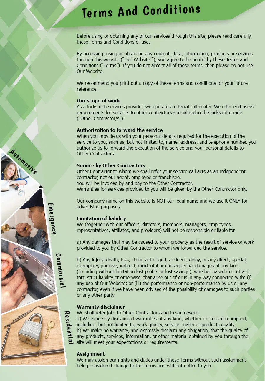 Meriden Locksmith Store Meriden, CT 203-212-5746 - TermsAndConditions-2